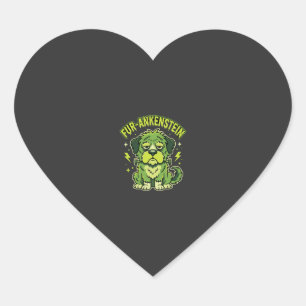 Fur-Ankenstein Lustiger Frankenstein-Hund Hallowee Herz-Aufkleber