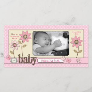 Für Baby-Mädchen-Foto-Karte Ankündigung