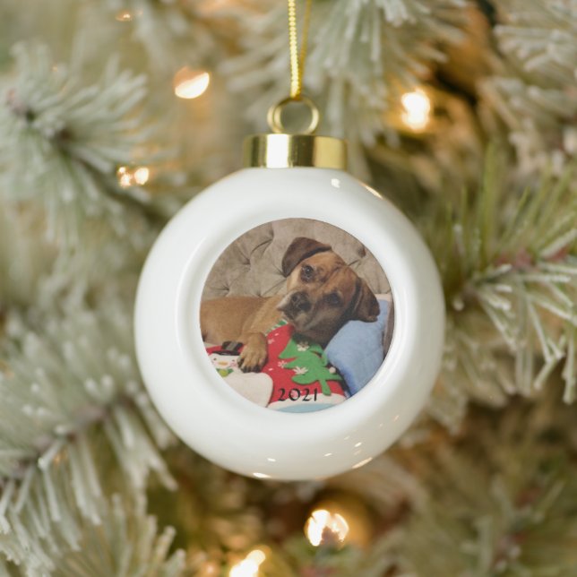 Fur Baby Personalisierte Keramik Ball Ornament (Baum)