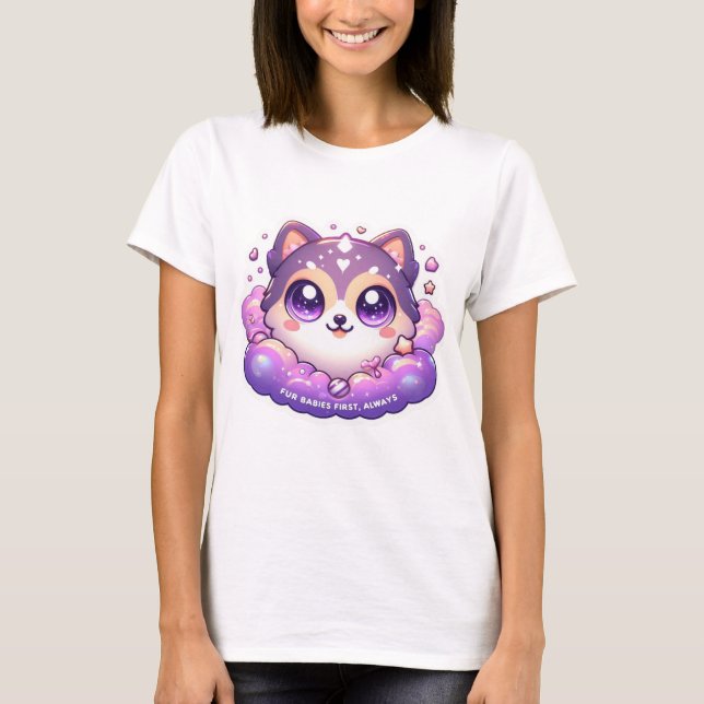 Fur Babys Erste immer Niedlich Kawaii Pet Lover T-Shirt (Vorderseite)