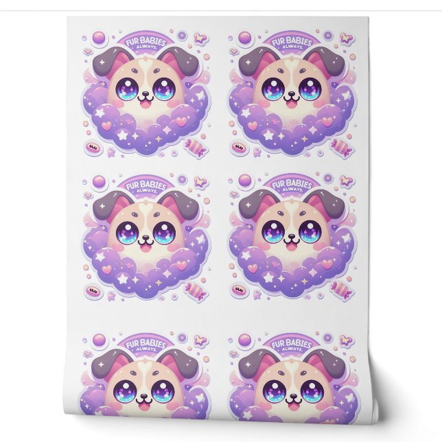 Fur Babys immer Niedlich Kawaii Welpenwand Wandmal Tapete (Abrollen)