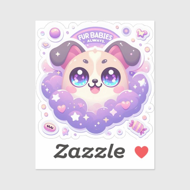 Fur Babys immer Niedlich Welpen Vinyl Sticker (Blatt)