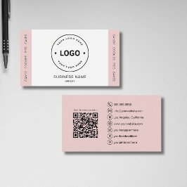 Für Bäckereien angepasster QR-Code Rosa Visitenkarte