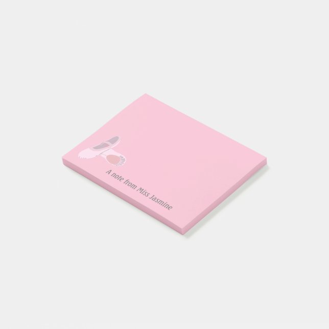 Für Ballettlehrer Pink Dance Shoes Personalisiert Post-it Klebezettel (angewinkelt)