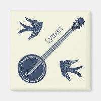 Für Banjo Spieler Banjo und Vögel Personalisiert