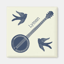 Für Banjo Spieler Banjo und Vögel Personalisiert Magnet