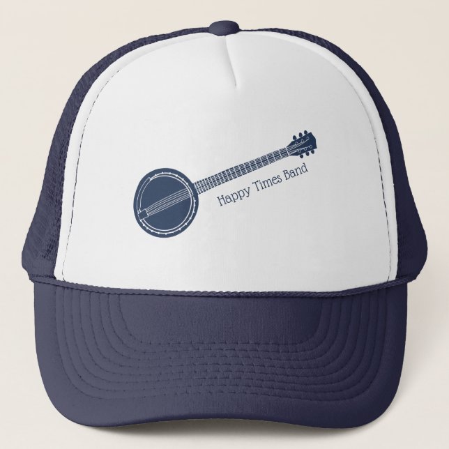 Für Banjo-Spieler bedeutet Blue und White Custom M Truckerkappe (Vorderseite)