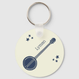 Für Banjo Spieler Navy Blue Personalisiert Schlüsselanhänger