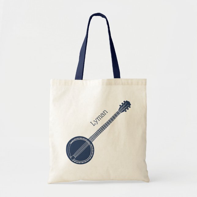 Für Banjo Spieler Navy Blue Personalisiert Tragetasche (Vorne)