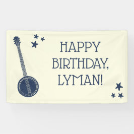 Für Banjo Spieler Navy Personalisiertes Party Banner