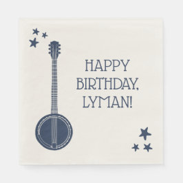 Für Banjo Spieler Navy Personalisiertes Party Serviette