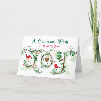 Für beide frohe Weihnachten Joy Hand Letter Card Karte