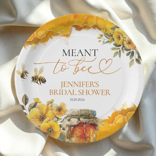 Für Bienen Bestimmt   Wasserfarbene Florale Hochze Pappteller