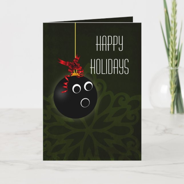 für Bowler Weihnachtskarten Feiertagskarte (Vorderseite)