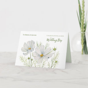Für Braut und Bräutigam zur Hochzeit Weiße Kosmee Karte