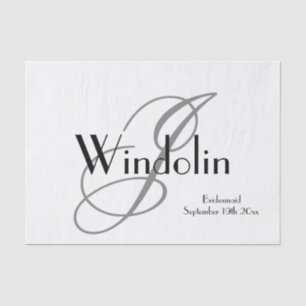 Für Bridesmaid Monogram Name Modern Chic Cool Seidenpapier