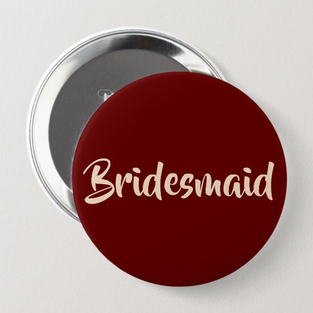 Für Bridesmaier Burgund und Blush Wedding Party Button (Vorne & Hinten)