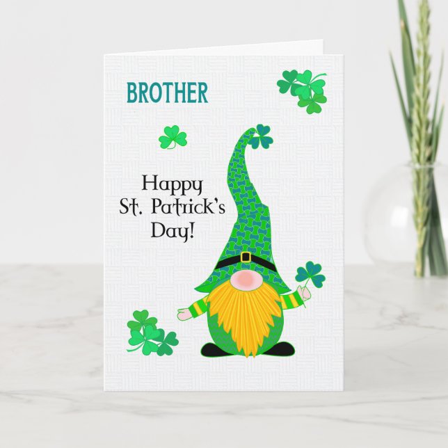 Für Brother St Patrick's Fun Leprechaun Card Karte (Vorderseite)