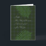 Für Bruder Geburtstag Karte<br><div class="desc">Sentimental Happy Birthday Card für Brother mit grünen Farnen und tiefem,  männlichen karierten Hintergrund.</div>