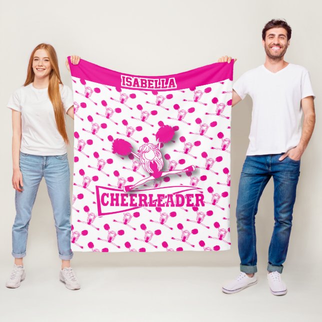 Für Cheerleader - Hot Pink und White Fleecedecke (Beispiel)