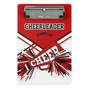 Für Cheerleader - rot, schwarz und weiß Mini Klemmbrett