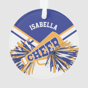 Für Cheerleadern - Weiß, Blau und Gold Ornament