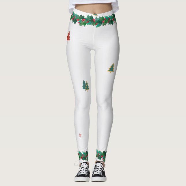 FÜR CHRISTMAS PRINTED HOLLY LEGGINGS (Vorderseite)