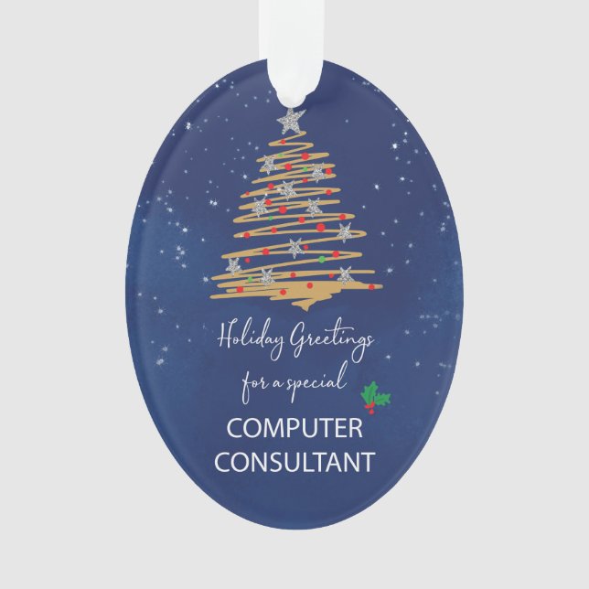 Für Computerberater Weihnachtsbaum-Individuelle Na Ornament (Vorderseite)