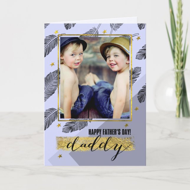 Für Daddy am Vatertag Custom Foto Card Karte (Vorderseite)