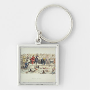 Für Damen schwimmen, 1844 (litho) Schlüsselanhänger