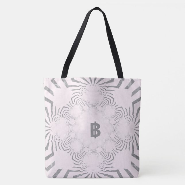 Für das Bridge-B-Monogramm-Logo weißes Zebra-Muste Tasche (Vorderseite)