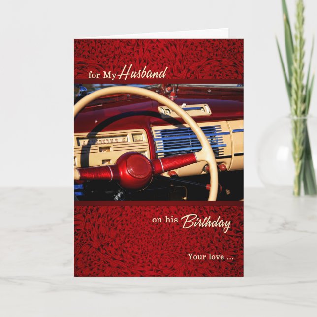 für das romantische klassische Autothema "Husband" Karte (Vorderseite)