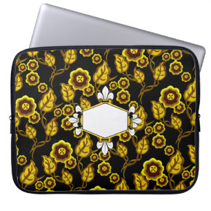 Fur de lis, weiß, goldblütig, Zeichen hinzufügen/N Laptopschutzhülle
