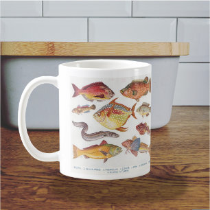 Für den Angler - Vintage-Fischillustrationen Kaffeetasse