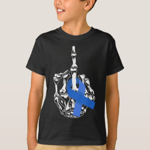 Für den Dickdarmkrebs Middle Finger Ribbon Colon C T-Shirt