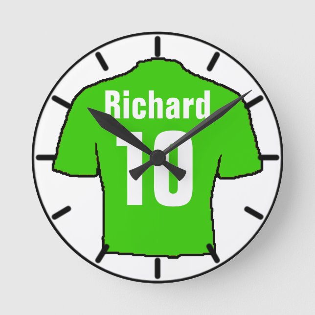 Für den Fußballfan. Fußballclub Runde Wanduhr (Vorderseite)