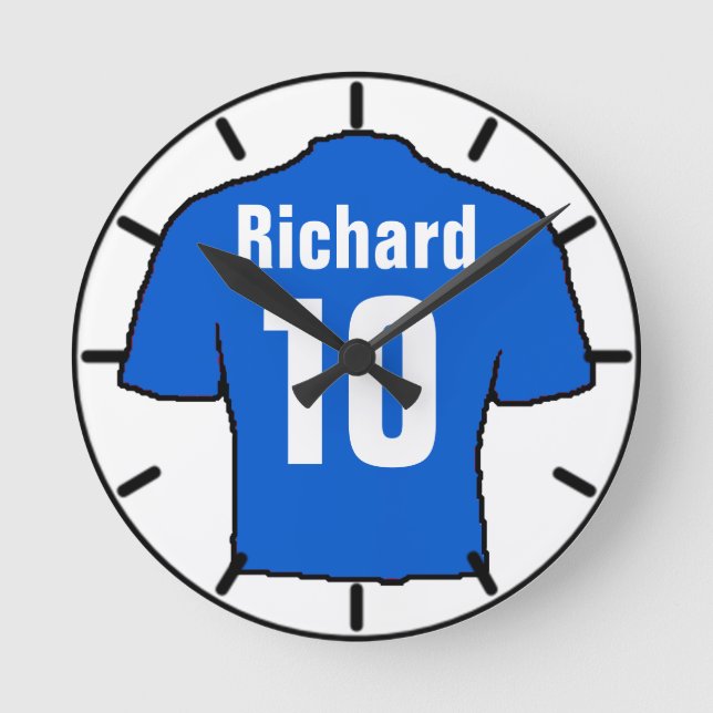 Für den Fußballfan. Fußballclub Runde Wanduhr (Vorderseite)