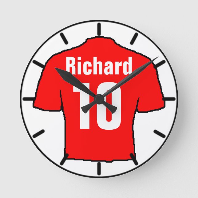 Für den Fußballfan. Fußballclub Runde Wanduhr (Vorderseite)