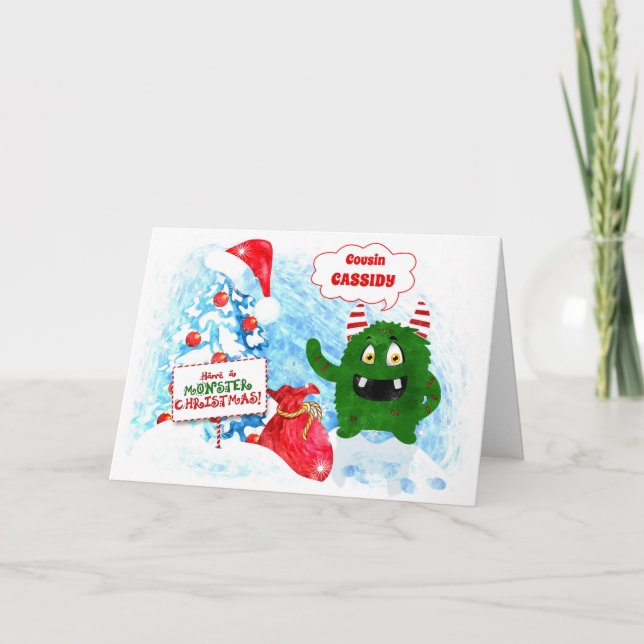 für den jungen Cousin Monster Weihnachten für Kind (Vorderseite)