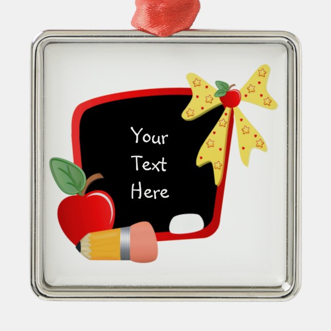 Für den Lehrer (kundengerecht) Silbernes Ornament (Vorne)