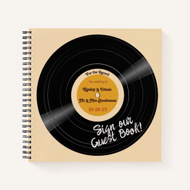 Für den Rekord Vinyl Groovy Browns Gästebuch Notizbuch (Vorderseite)