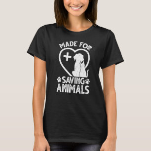 Für den Rett von Tieren Tierarzt Retro Vet Tec T-Shirt