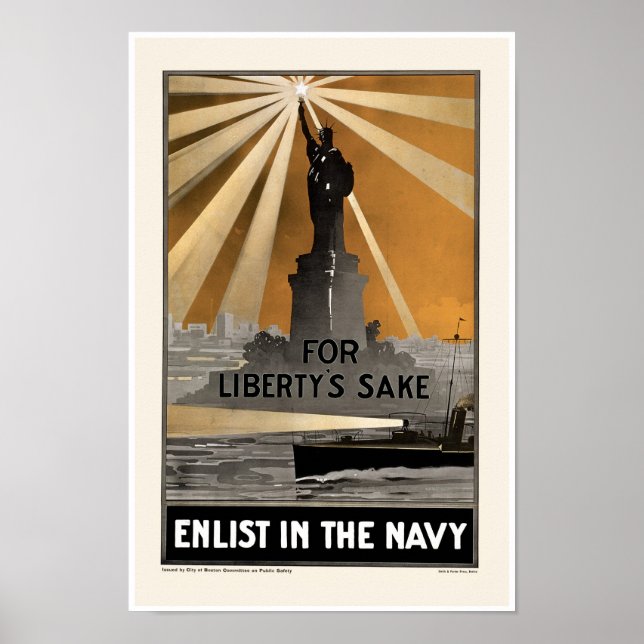 Für den Sake der Freiheit ~ In der Marine Poster (Vorne)