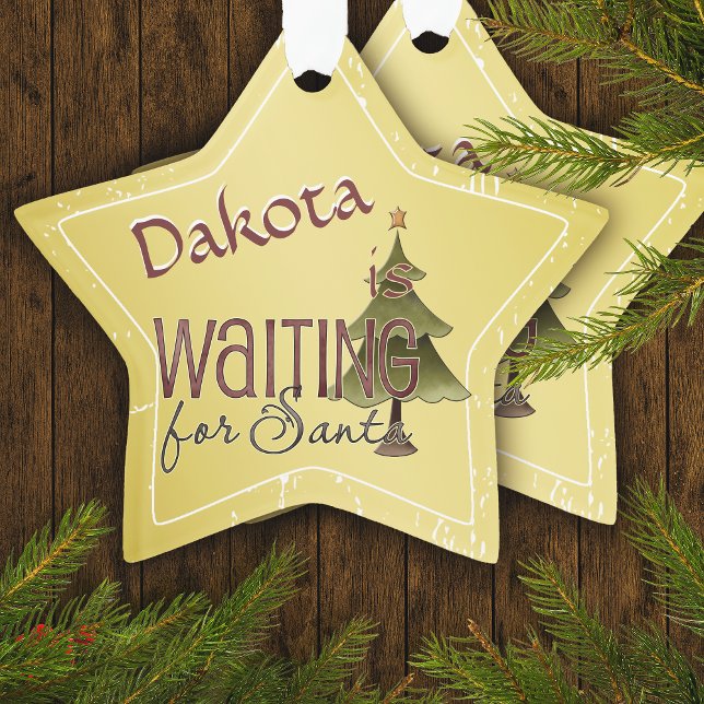 Für den Weihnachtsbaum Personalisiert gewartet Ornament (Waiting For Santa Christmas Tree Personalized Ornament)