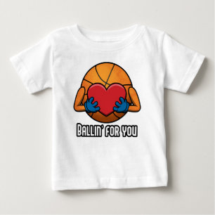 Für Dich Ballern Lustiges Romantisches Basketball- Baby T-shirt