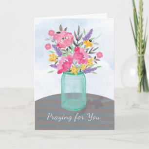 Für Dich beten - Florale Mason-Glas-Vase mit Glaub Karte