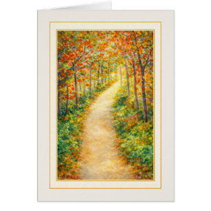Für Dich denkend Trauerkarte Herbstwaldweg