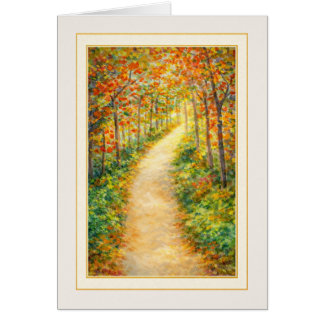 Für Dich denkend Trauerkarte Herbstwaldweg