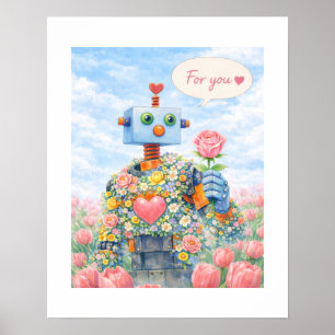 Für Dich – Floral Robot Poster