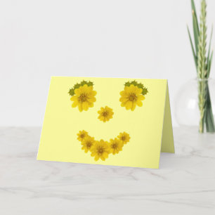 Für Dich gedachte Blume mit lächelndem Gesicht Karte